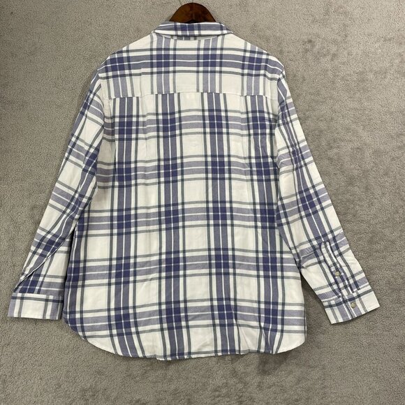 NEW Jachs Girlfriend Womens XL Blue & White Plaid Button-Up Flannel Shirt - Picture 3 of 9